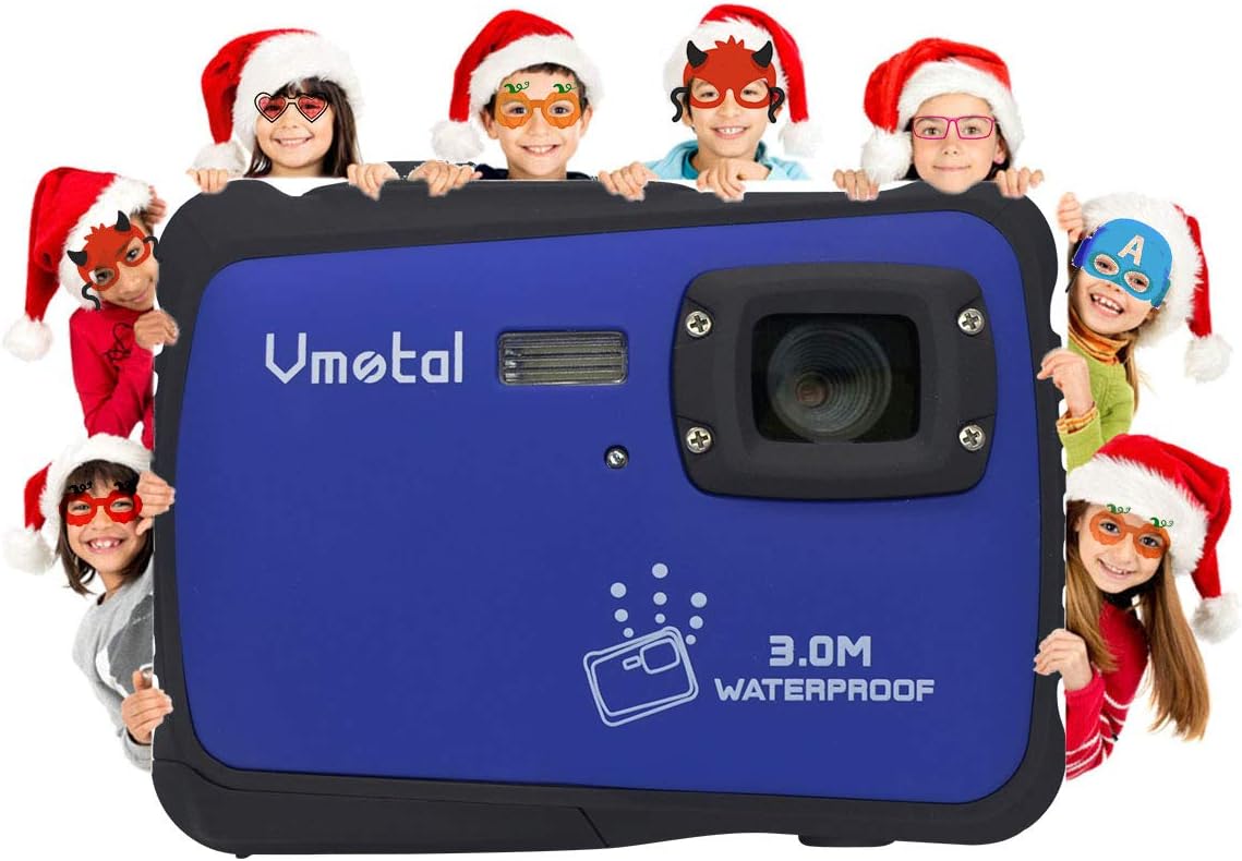 Kids Waterproof Camera, Vmotal Digital Camera for Kids 2.0 Inch TFT Display Children Kids Digital Camera (Blue)