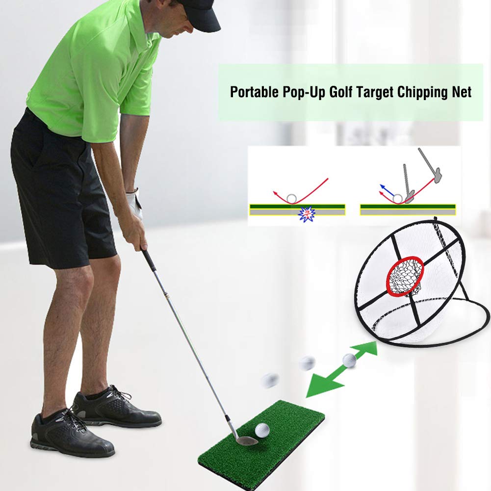 Red de Golf Chipping Entrenamiento Dos Capas Plegable para Interior Exterior Pop-up fácil Montaje