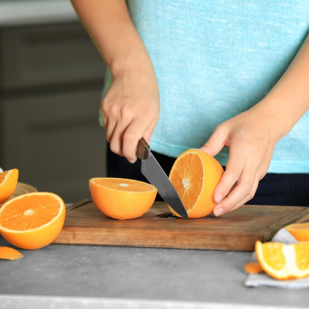 HOFMEISTER® Planche à découper rectangulaire en chêne, 50 cm, grande planche à découper avec rigole à jus, surface de découpe robuste d'origine européenne, planche de cuisine professionnelle