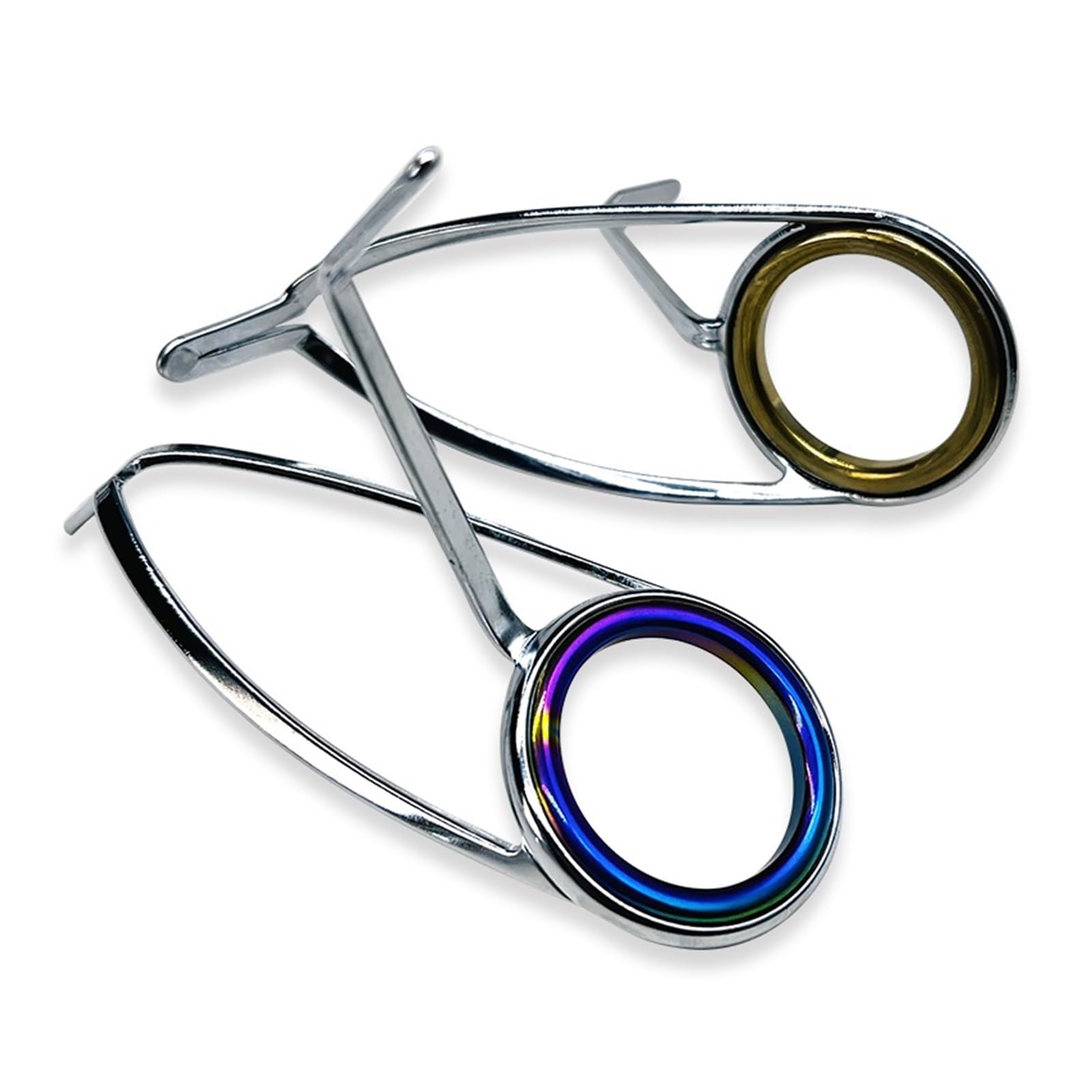 Guide per canna da pesca Guida per canna da pesca Set di 2 anelli in ceramica in acciaio inossidabile Kit di riparazione per fusione accessori di ricambio