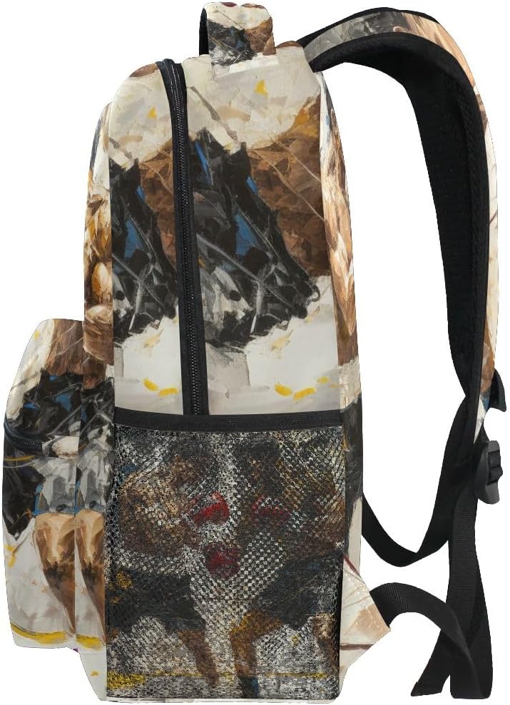 Bookbags Laptop Backpack for High School Adult Boxing 1 Travel College Teens Student Casual Shoulder Daypack