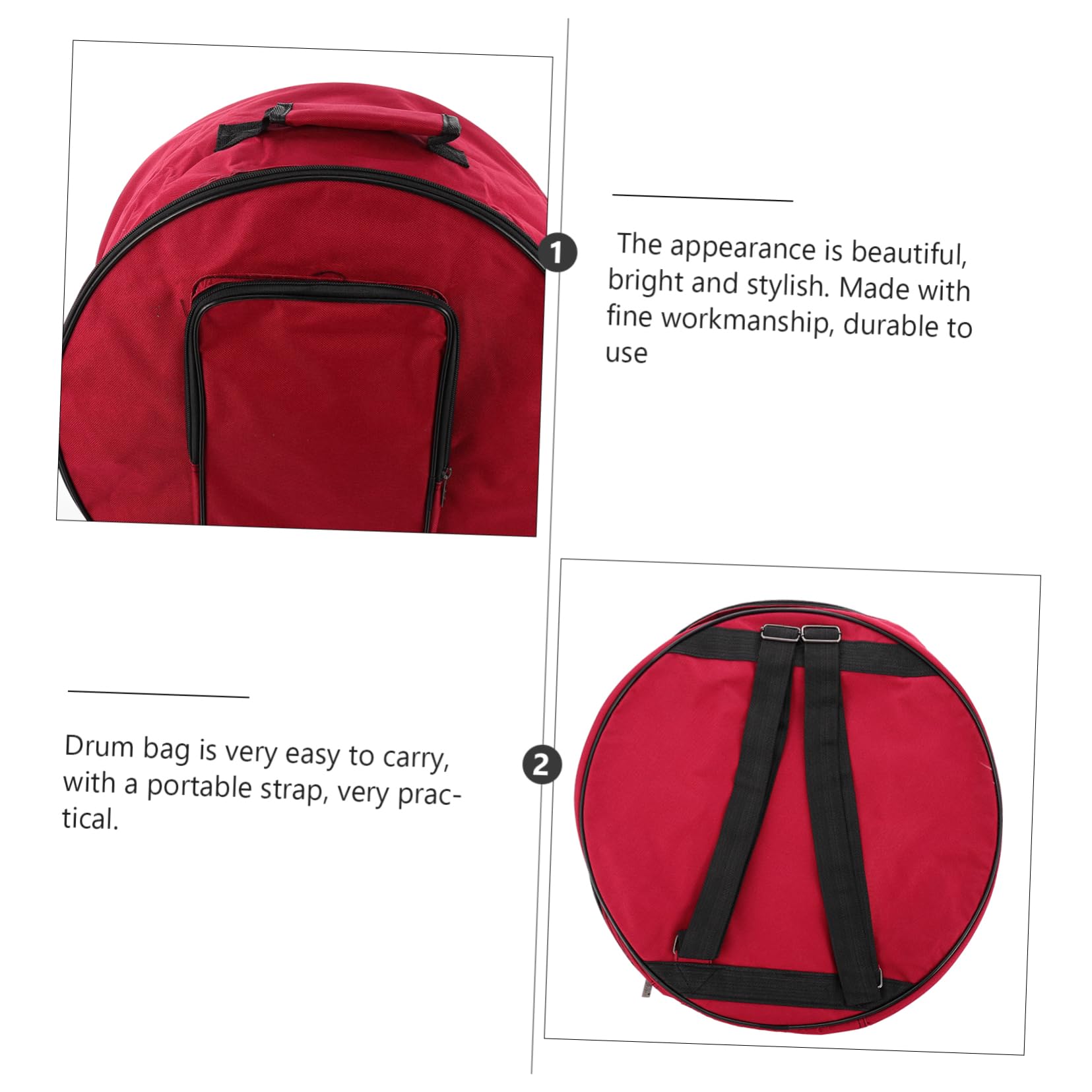 BESPORTBLE Padded Snare Drum Carrying Case for Drums Lightweight and Stylish Gig Bag with Outer Pocket for Accessories Portable Design for Performances and Travel