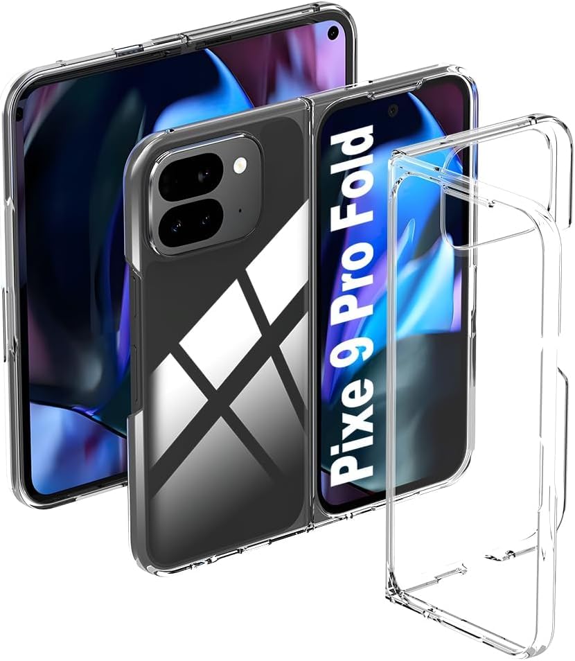 Gruattreay Case Compatible with Google Pixel 9 Pro Fold 2024 Cover,Ultrathin Ultralight Non-slip PC Transparent Case for Google Pixel 9 Pro Fold
