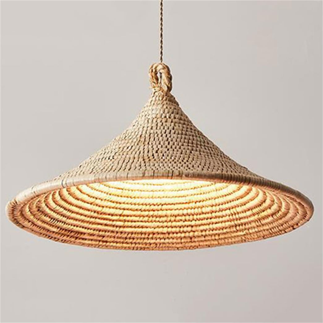 CWVYKNP Creative Triangle Pendant Light Fixtures Tropical Romantic Beach Decoration Pendant Lamp Shade Southeast Asia Style Personalized Farmhouse Chandeliers for Kitchen, Dining Room