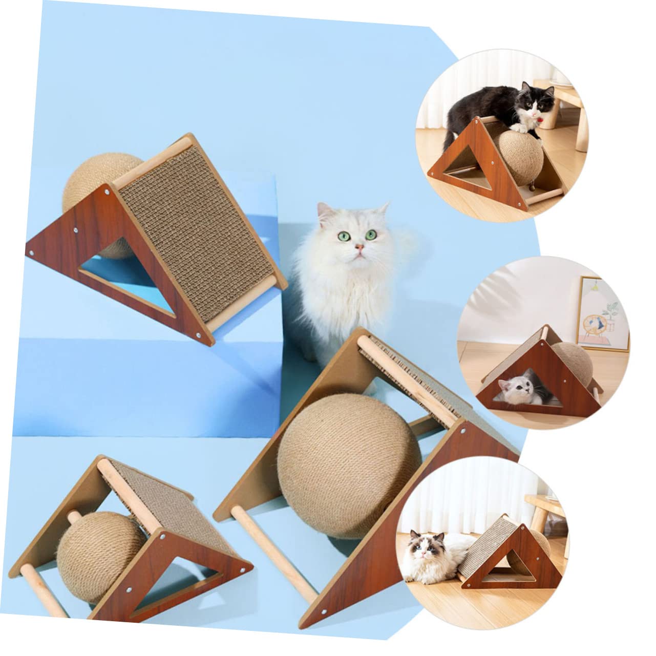 Garneck Cat Scratching Post Ball Scratcher Scratch-Resistant Board Kitten Supply for Indoor Play