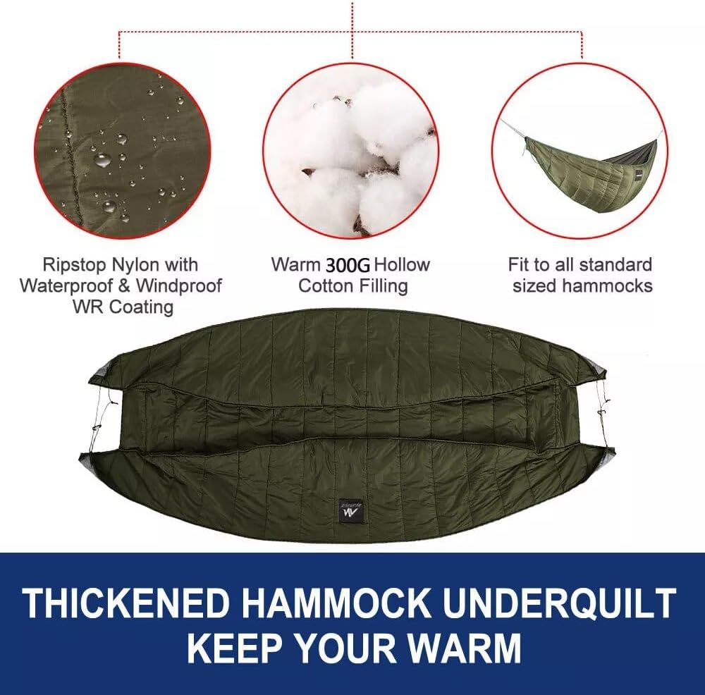 double hammock underquilt stretched under a double hammock showing 20D ripstop nylon