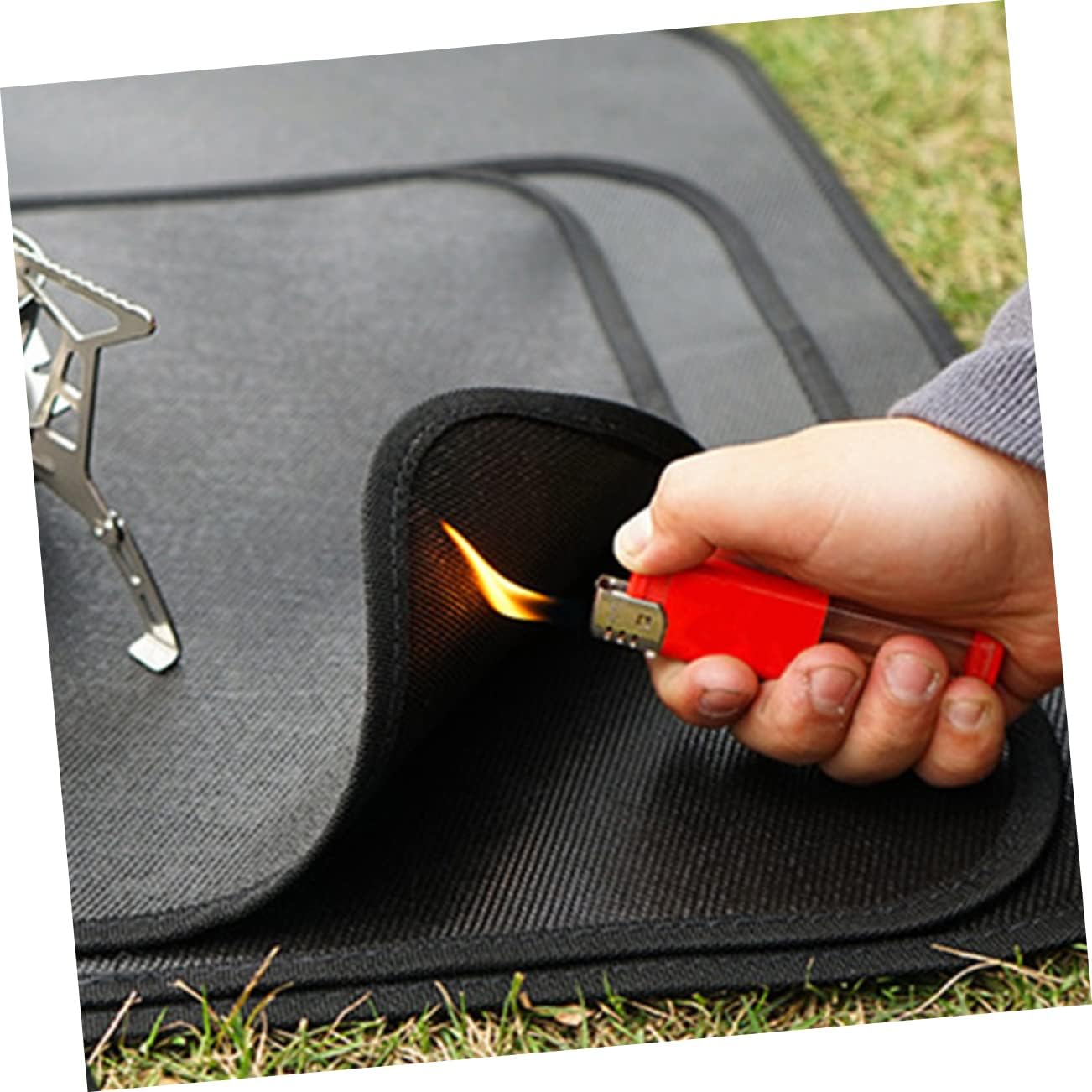 HANABASS Outdoor Fire Resistance Mat Foldable Heat Insulated Pad for Camping BBQ Lightweight Portable Fireproof Blanket Durable Easy to Protection for Decks Patios