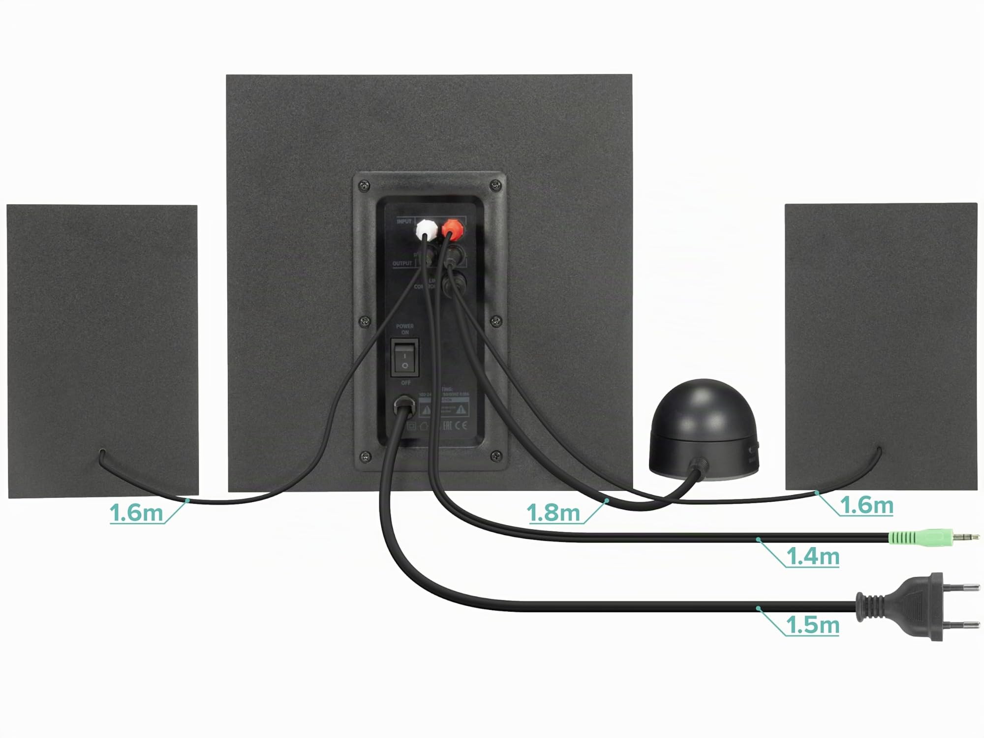 Speedlink GRAVITY LT Sistema di Altoparlanti Bluetooth 2.1 - con Subwoofer in legno, Altoparlanti Multimediali attivi 80 watt, jack AUX da 3,5 mm, telecomando da tavolo RGB, nero