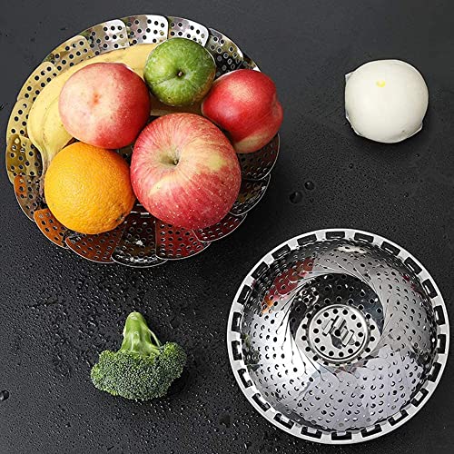 Miniatura 6 de Cesta De Vapor Plegable De Acero Inoxidable, Cestillo Para Cocinar Al Vapor, Vaporera Extensible Para Olla, Ideal Para Verduras, Frutas, Carne Y Mariscos, Grande 18 Cm A 29 Cm