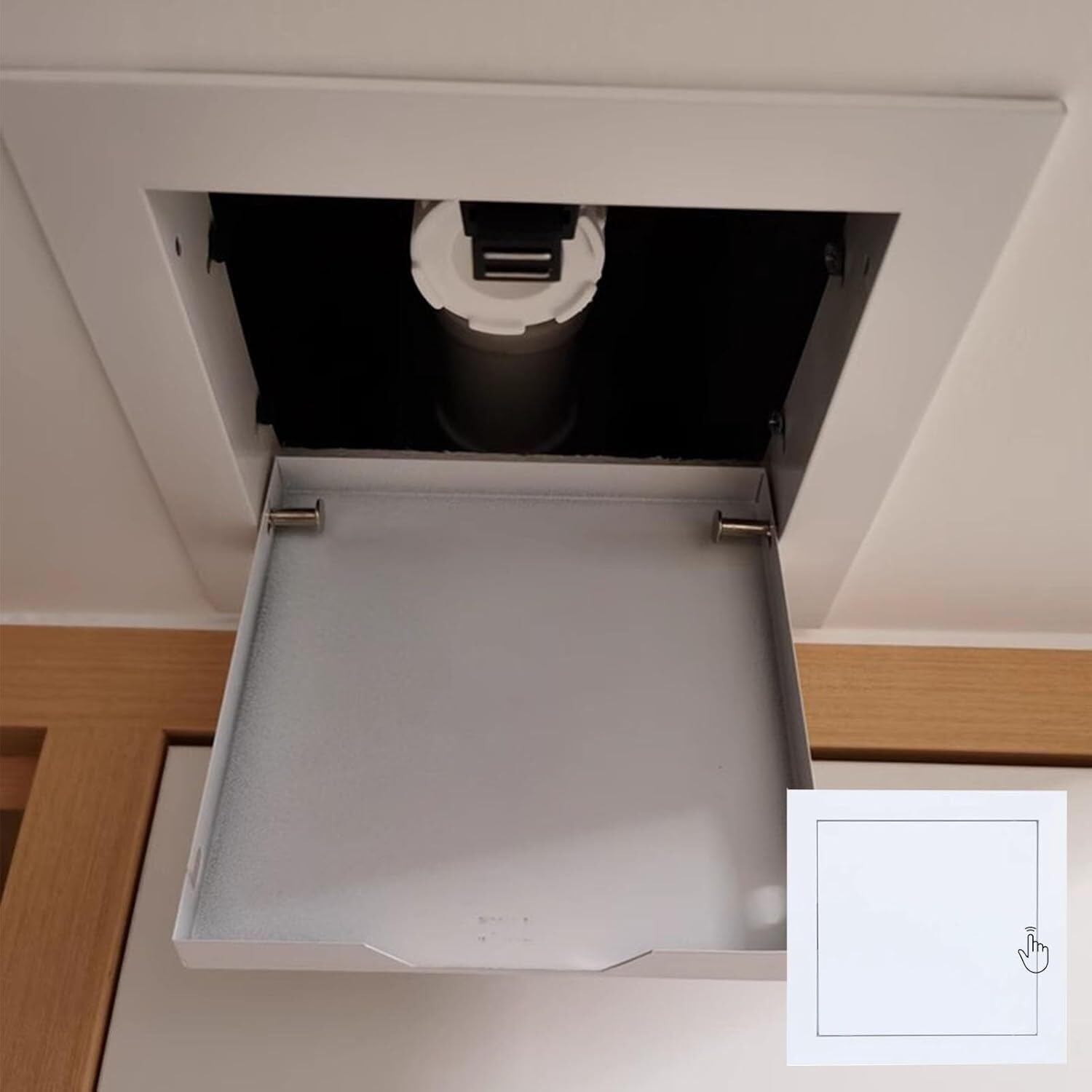 Cucce One Color Pipe Inspection Hatch Access Panel Plumbing Inspection Panel Magnetic Door Hatch, Aluminium Access Panel，Square Revision Hole Cover Board(25X25cm/9.8X9.8in)