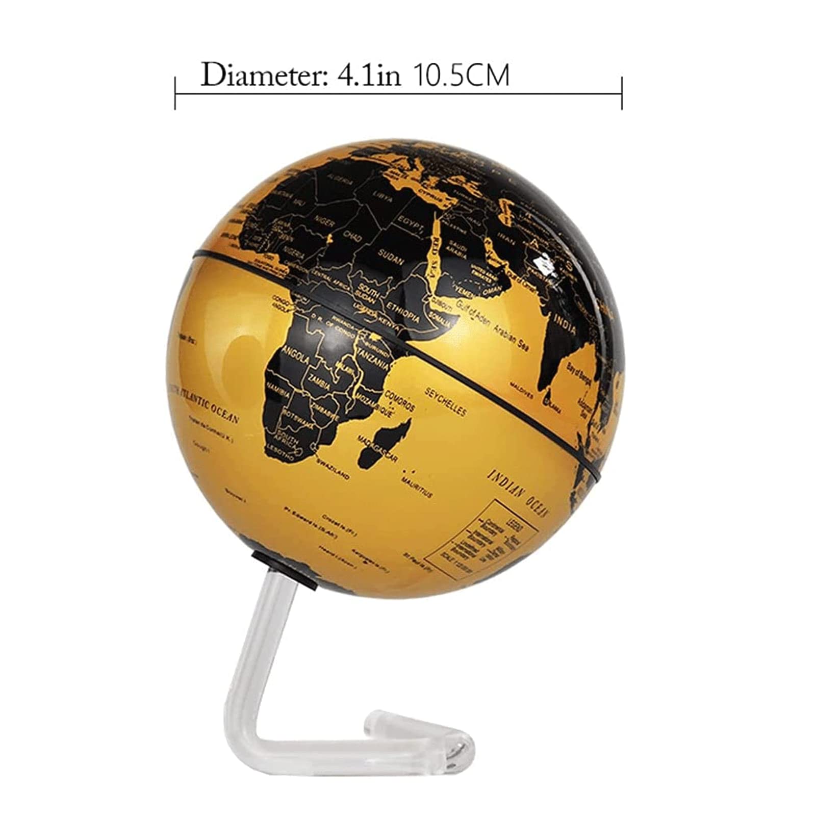 POCHY Mappamondi Mappamondo Globi Luminosi a Rotazione Automatica HD Globi geografici di Facile Lettura per Studenti Home School Globe Fine e Chiaro