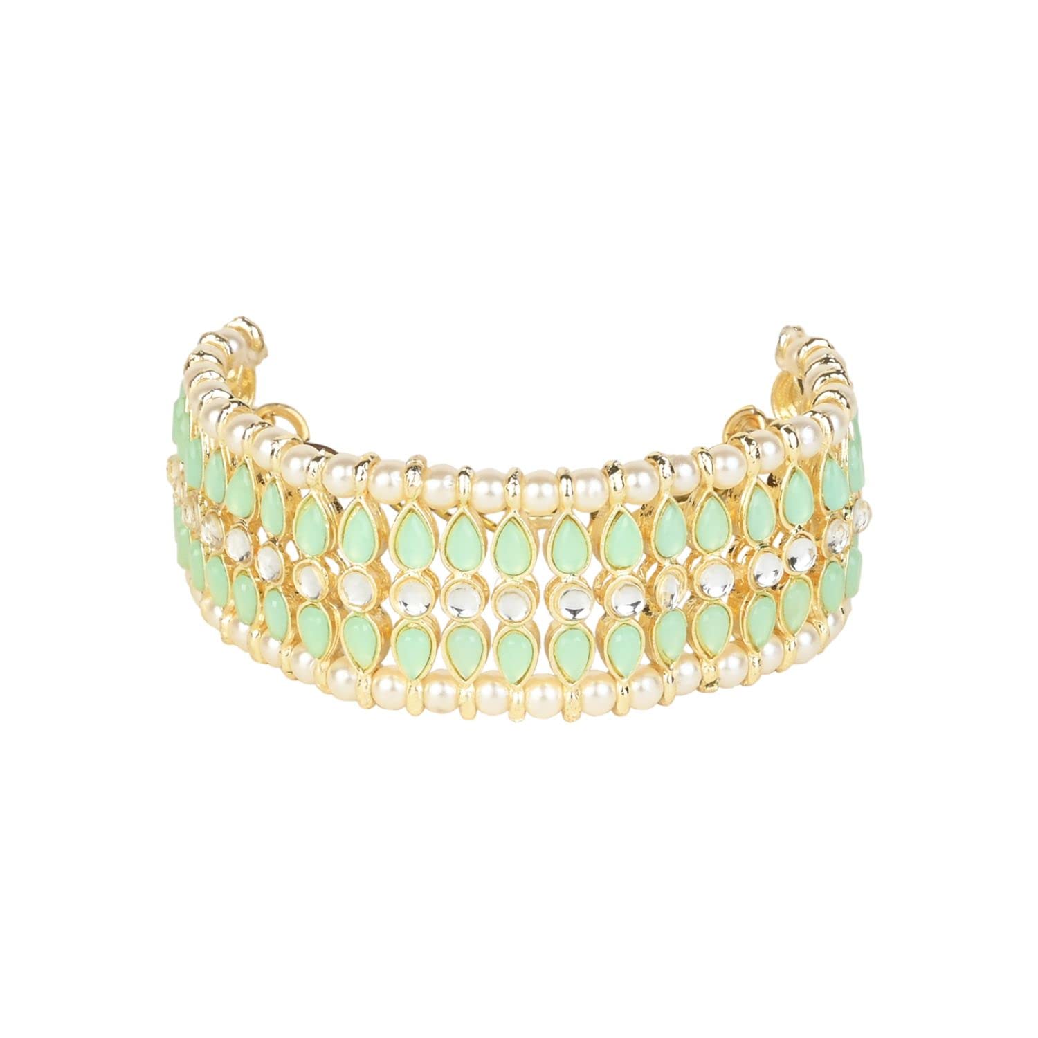 I Jewels 18K Gold Plated Traditional Ethnic Kundan & Pearls Adjustable Bracelet For Women & Girls (ADB230Min) (B0BT9GNWLB) Amazon Price History, Amazon Price Tracker