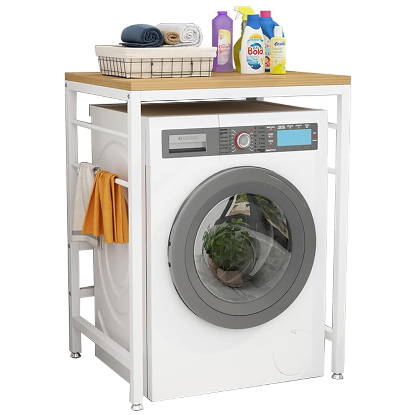 Scaffale sopra La Lavatrice Asciugatrice da Pavimento per Uso Domestico Lavastoviglie Scaffale per Lavatrice per Bagno Cucina Balcone Lavanderia B,70 * 60 * 95CM