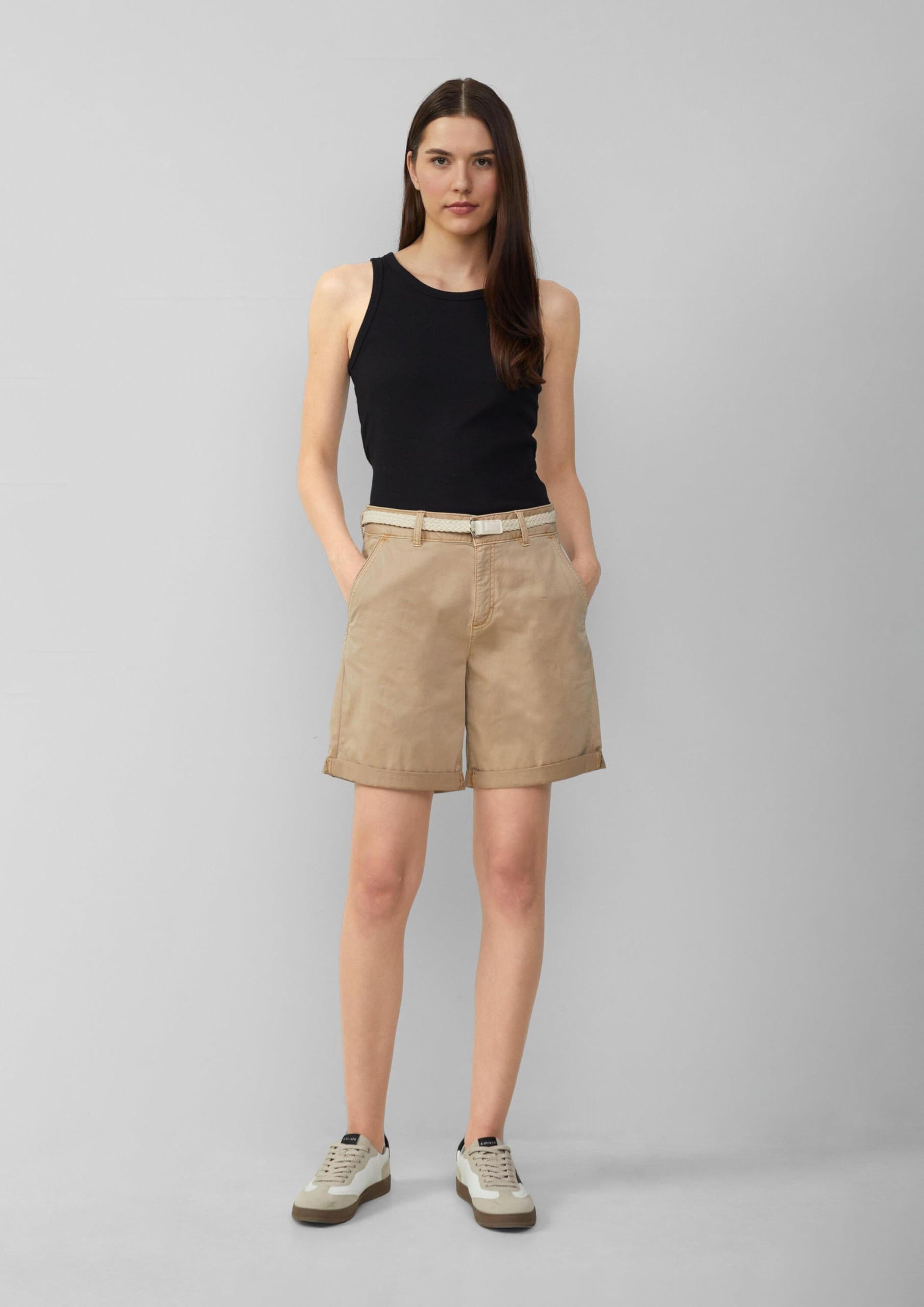 s.Oliver Shorts mit geflochtenem Gürtel und Garment Dye