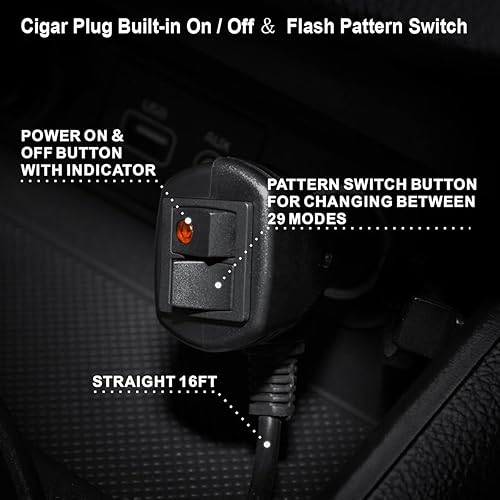 Miniatura 6 de Barra de luz estroboscópica de emergencia LED 2 en 1, color rojo y blanco, para vehículos de bomberos voluntarios, camiones, advertencia de