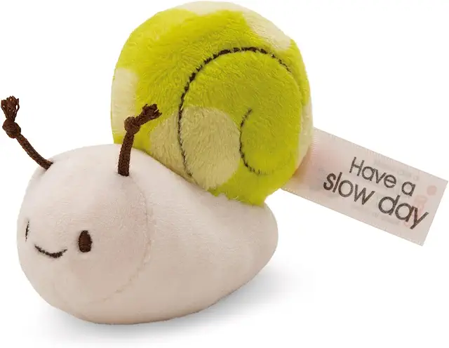 Peluche Escargot NICI 12cm avec Message 'Have a Slow Day' - Vert - Idéal Cadeau