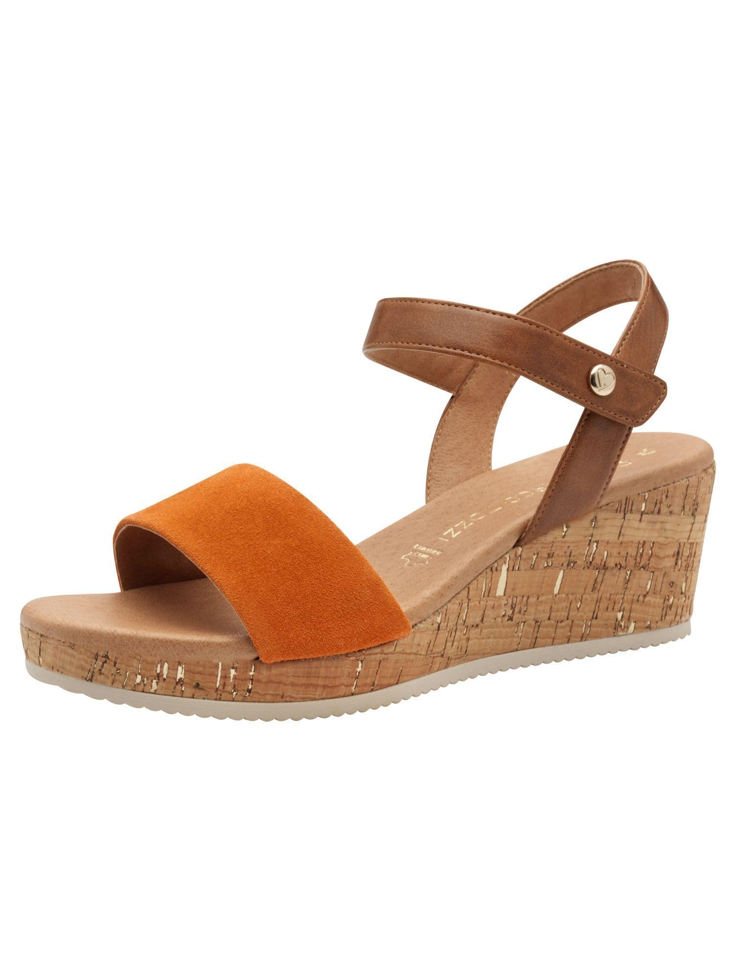 MARCO TOZZI Women's 2-28326-44 Sandals, Mango Comb, 8.5 UK