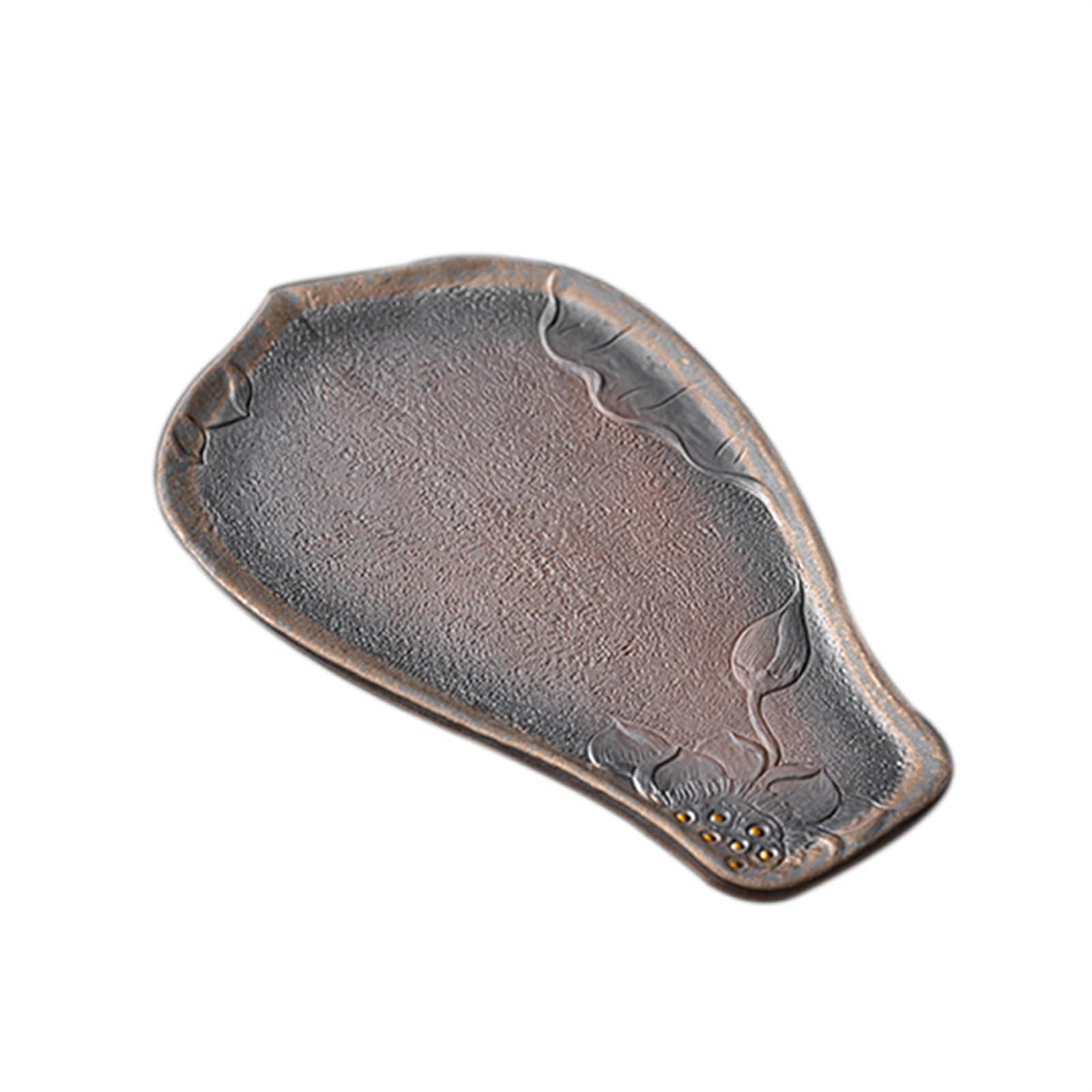 Bandeja de té Sencilla Bandeja para Juego de té Bandeja de cerámica con Burbujas secas Bandeja de té con Forma Creativa Pequeñas ofrendas de té Soporte para ollas con Cambio de Horno Retro