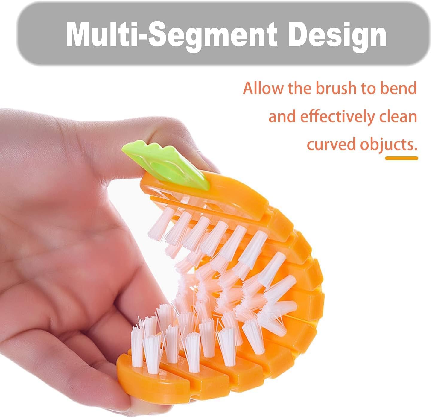 Spazzole Per Verdure Curve - Set Di 2, Per Pulire Frutta E Verdura In Modo Efficace E Delicato - Foto 2