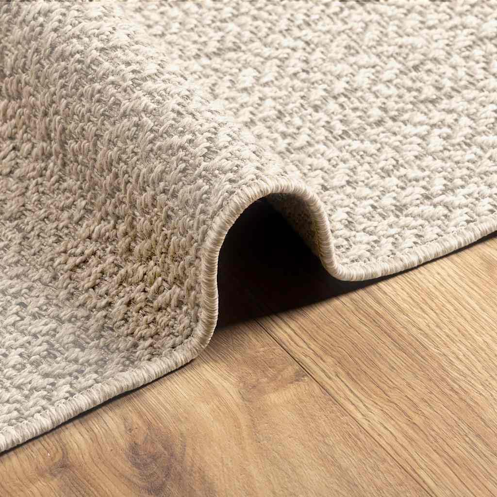 vidaXL Alfombra ZIZUR Apariencia Yute Interior Exterior Crema