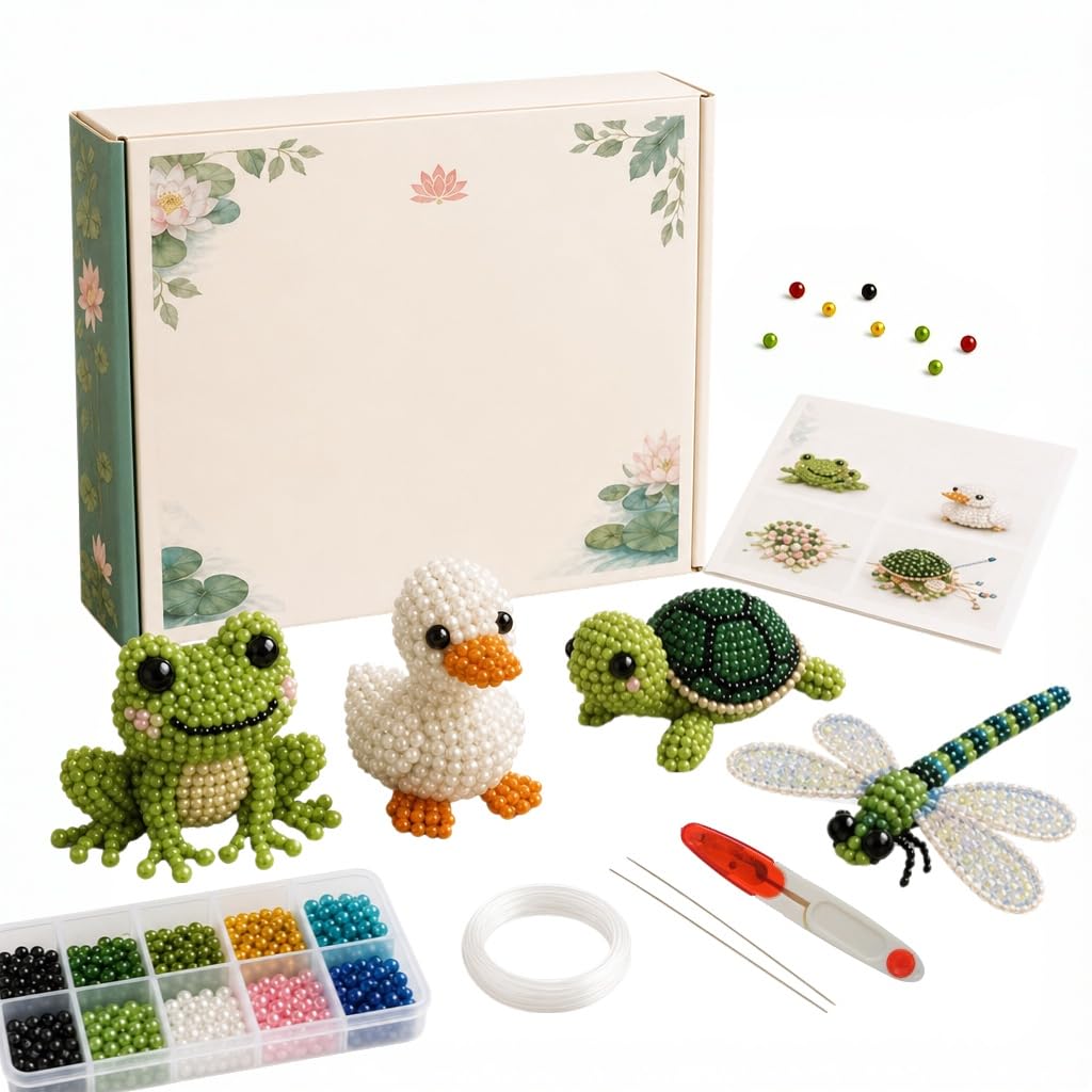 Set de Animales con Abalorios, Kit de Bricolaje Animales con Cuentas 23D, Lindo Juego artesanales Coloridas e Instrucciones(Styled)