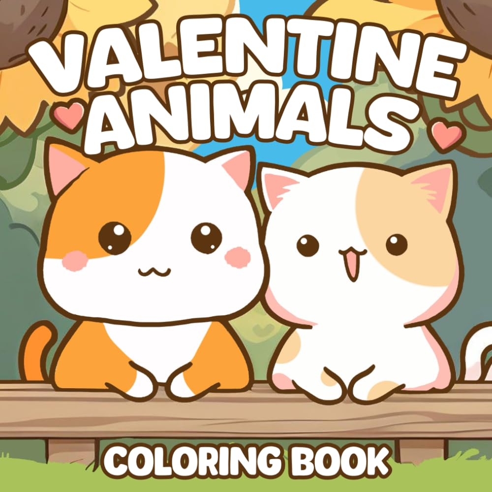 Valentine Animals Coloring Book: Dive into Heartwarming Wildlife Coloring Pages with Adorable Critters and Romantic Scenes Designs for All Ages to Relax & Enjoy
