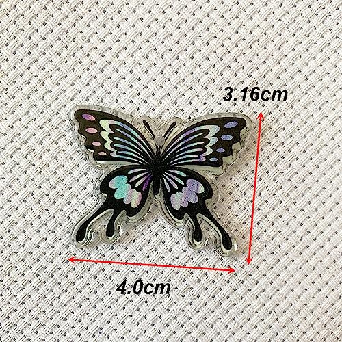 Image of DPXWCCH Butterfly Needle Minders for Cross Stitch Set of 2 Magnetic Needle Holder Rainbow Black Color Magnet Needle Keeper Embroidery Needlework Accessories