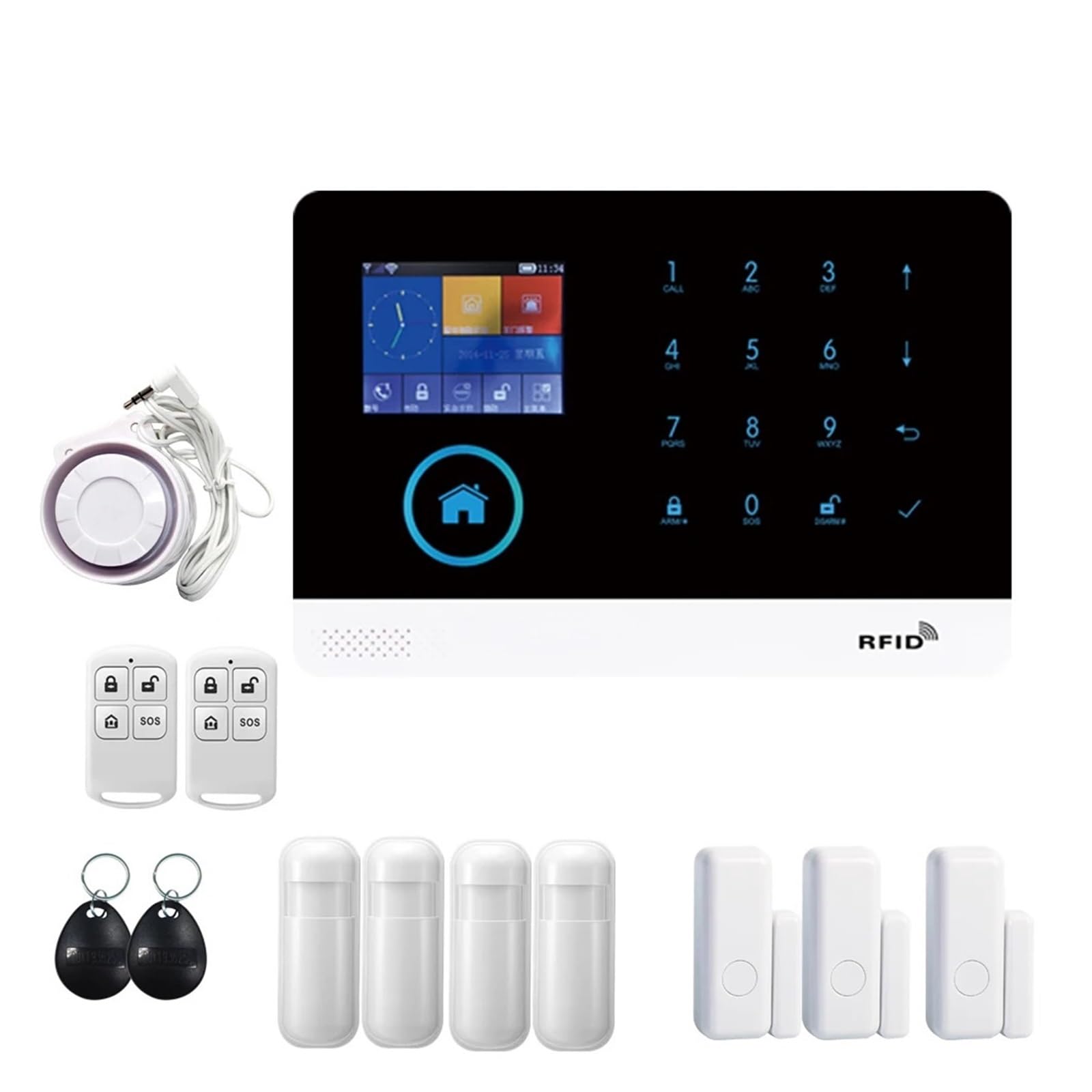 Tuya Alarm System WiFi GSM Security Burglar For House Office SMS Call Auto Dial APP Remote Control Remote Monitoring(F)
