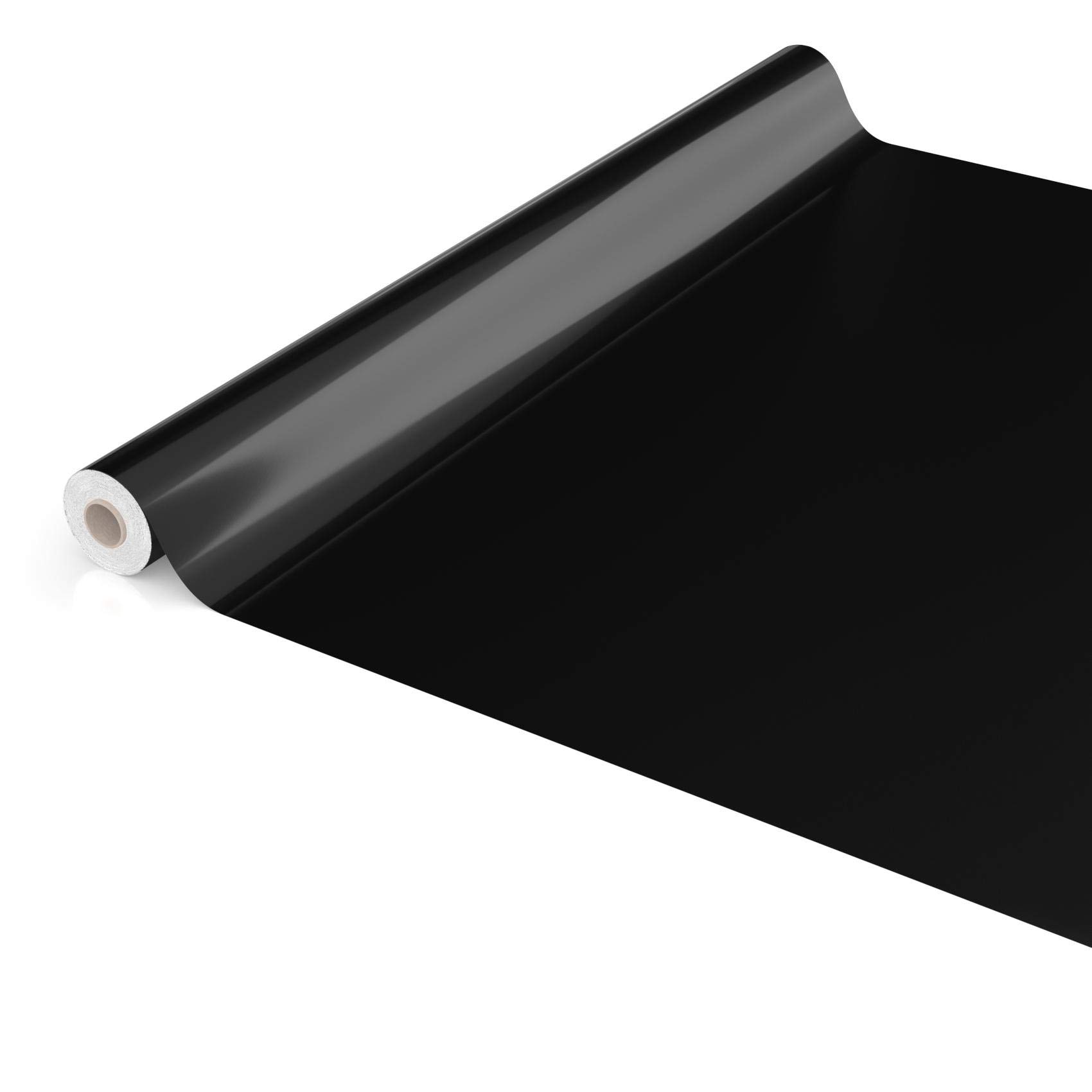 Wachstuchtischdecke Wachstuch abwaschbare Tischdecke Uni Glanz Einfarbig Schwarz Schnittkante 2000 x 140cm