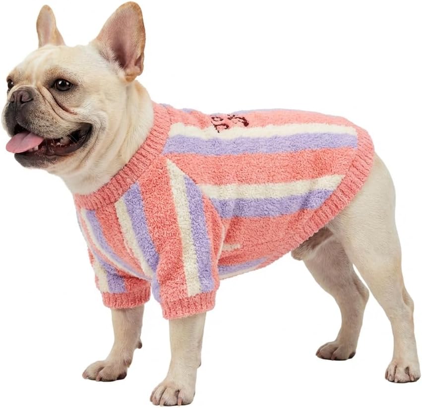 Touchdog Dream Series Small Dog Sweater, Cozy Knit Dog Sweater for Small and Medium Dogs, Soft Puppy with Warm Fleece, Lightweight Pet Clothes for Fall and Winte (Dreamy Red, Medium)