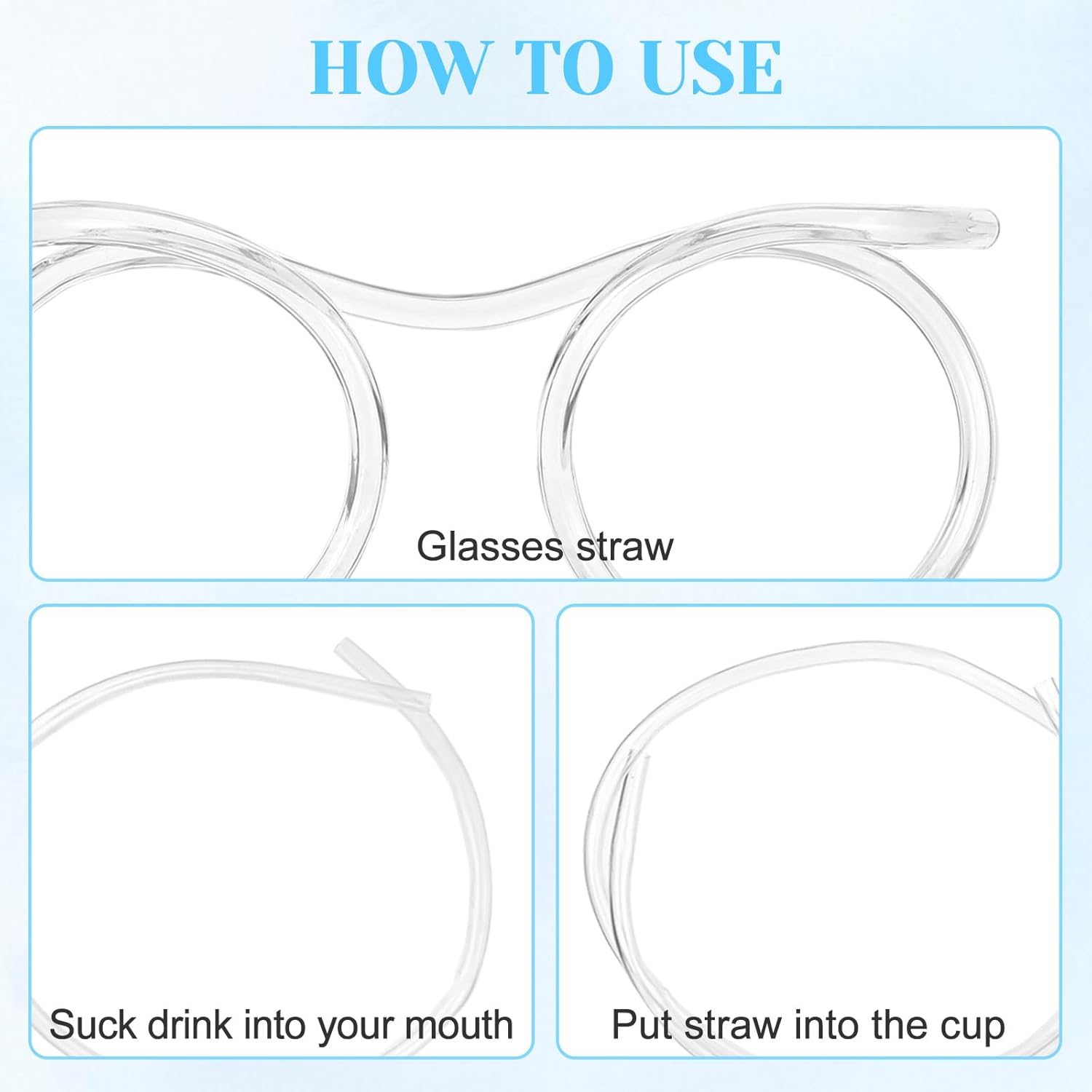 16Pcs Silly Straws Glasses, Crazy Fun Loop Glasses Straw for Adults, Fun Eyes Plastic Ring Loop for Wedding Engagement Birthday Parties Annual Celabration Meeting DIY Activities Supplies - Image 4