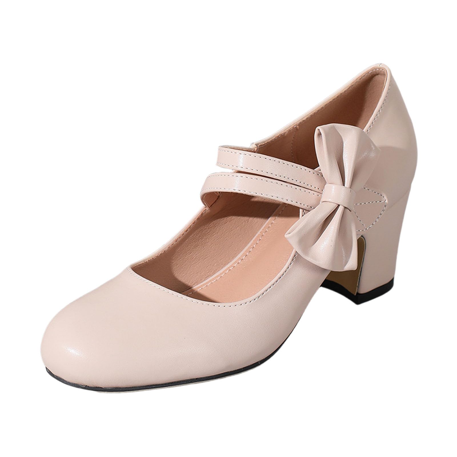 Zapatos de baile tradicionales para mujer con tacón de bloque gruesos para novia, bailarina, zapatos elegantes con hebilla de 65 cm, versátil, moda casual para vaqueros, faldas, suela antideslizante