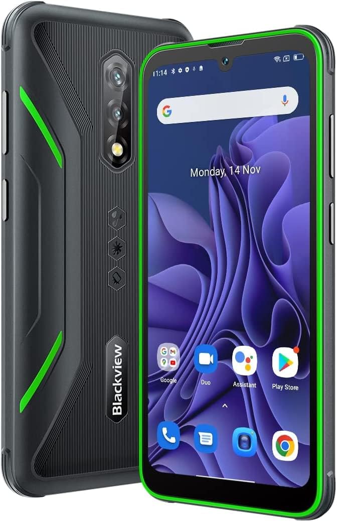 Blackview BV5200 PRO Rugged Phone, 13MP + 8MP, 4GB + 64GB (1TB expansion), 6.1''HD+, 5180mAh battery, Android 12, NFC, IP68 waterproof phone (Green)