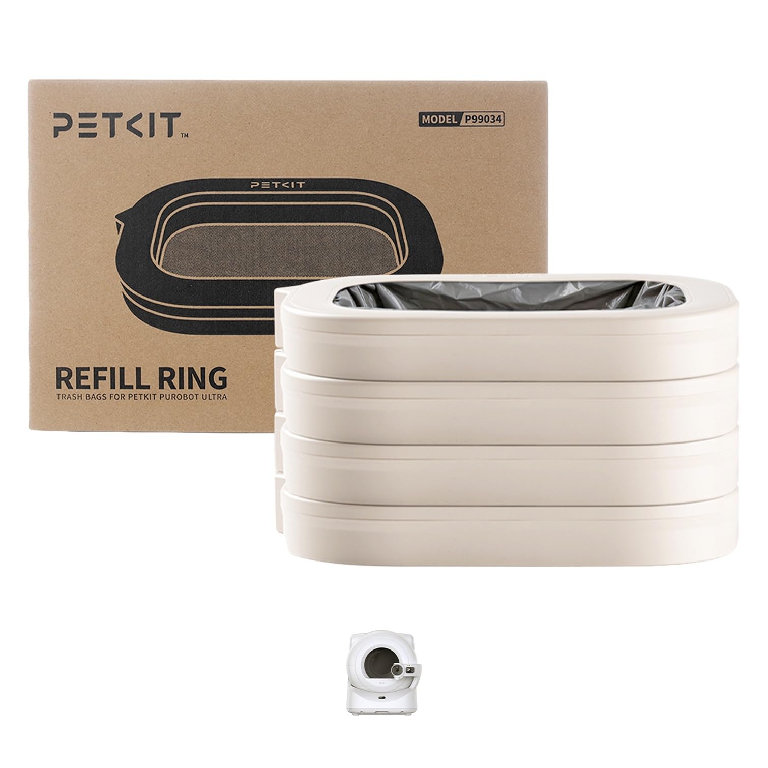 PETKIT Katzenstreu-Beutel, für PUROBOT ULTRA Selbstreinigende Katzentoiletten,4 Rollen, Große Kapazität, Müllbeutel für Selbstreinigende Katzentoiletten