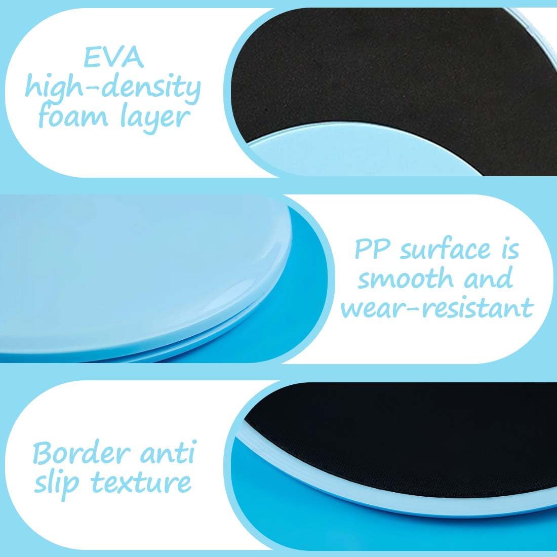 4 Stück Sliders Fitness Core Sliders Doppelseitige Gliding Discs Sliders Disc Slides Gleitscheiben Sport Handstand Blöcke Doppelseitige für Teppich Fliesen Laminat Holzboden