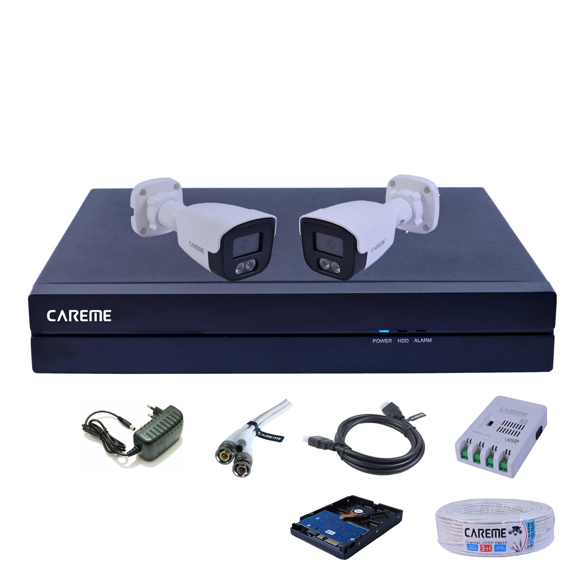 CareME 4 Channel 5MP HD DVR,IP67 2.4MP Dual Color Day & Night Vision Outdoor Camera (4CH 2 Bullet 500 GB HDD)-image-5