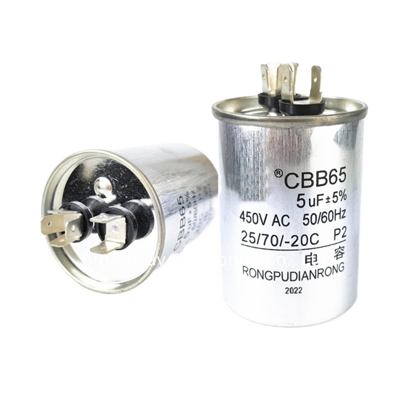Condensateur CBB65 75uF 450V pour démarrage de compresseur de climatisation