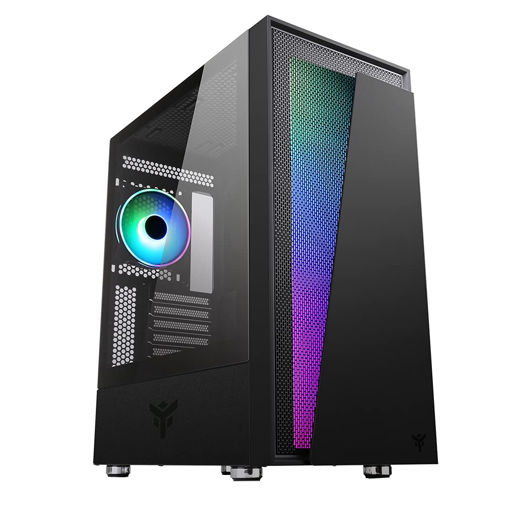 Case Itek Vertibra V210 - Torre de Juegos Middle Tower, 12 cm ARGB, 2 x USB3, Panel Temp Glass (ITGCAVV210)