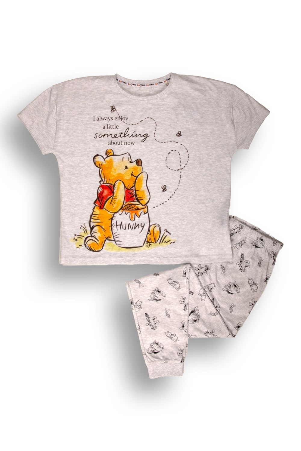 Disney Women's Grey Winnie The Pooh Pyjama Set Large