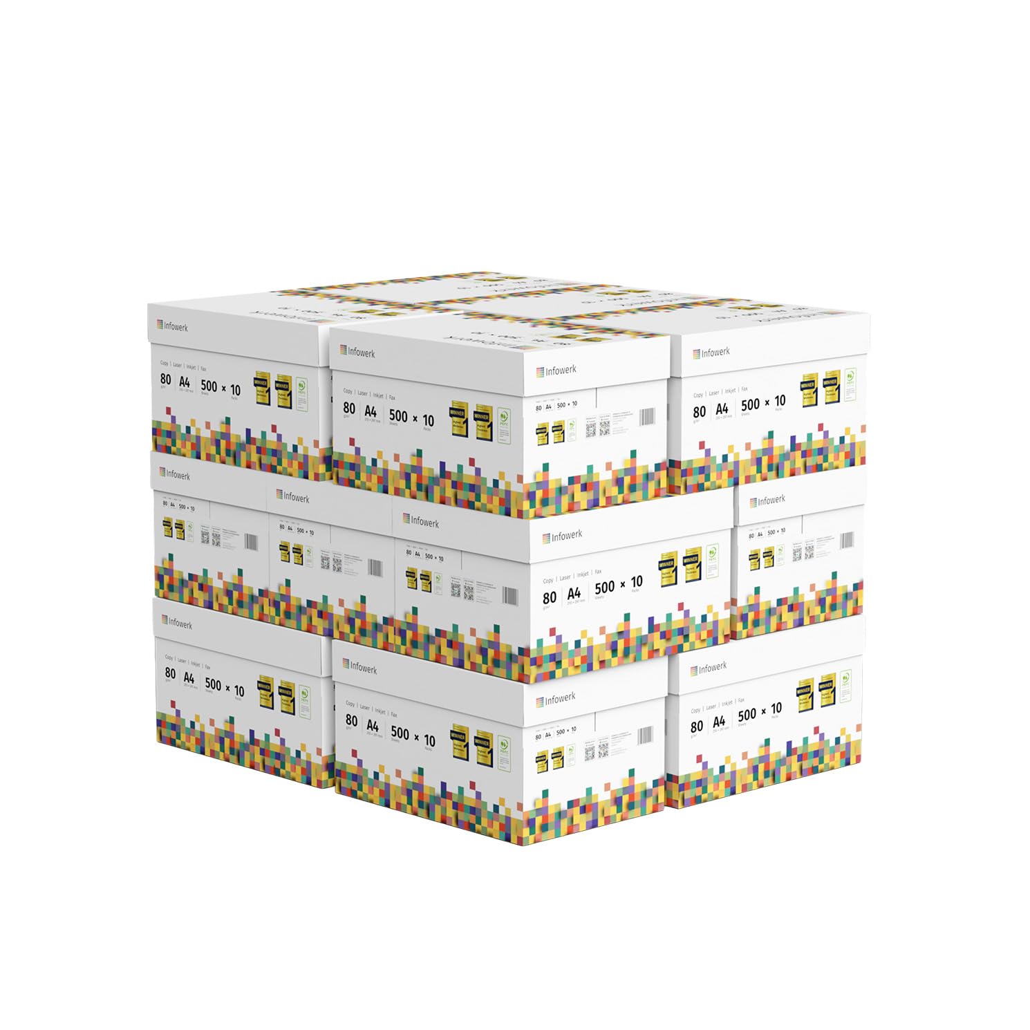 Druckerpapier Kopierpapier 75000 Blatt 150 x 500 A4 80g Premium Hochweiß CIE 160 PEFC zertifiziert