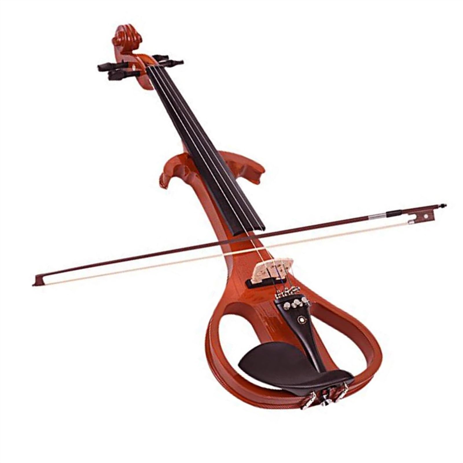 Geige 4/4 Silent Violin Violine Brasilholz Bogen Saitenanschlusskabel Steg Tragetasche Rot