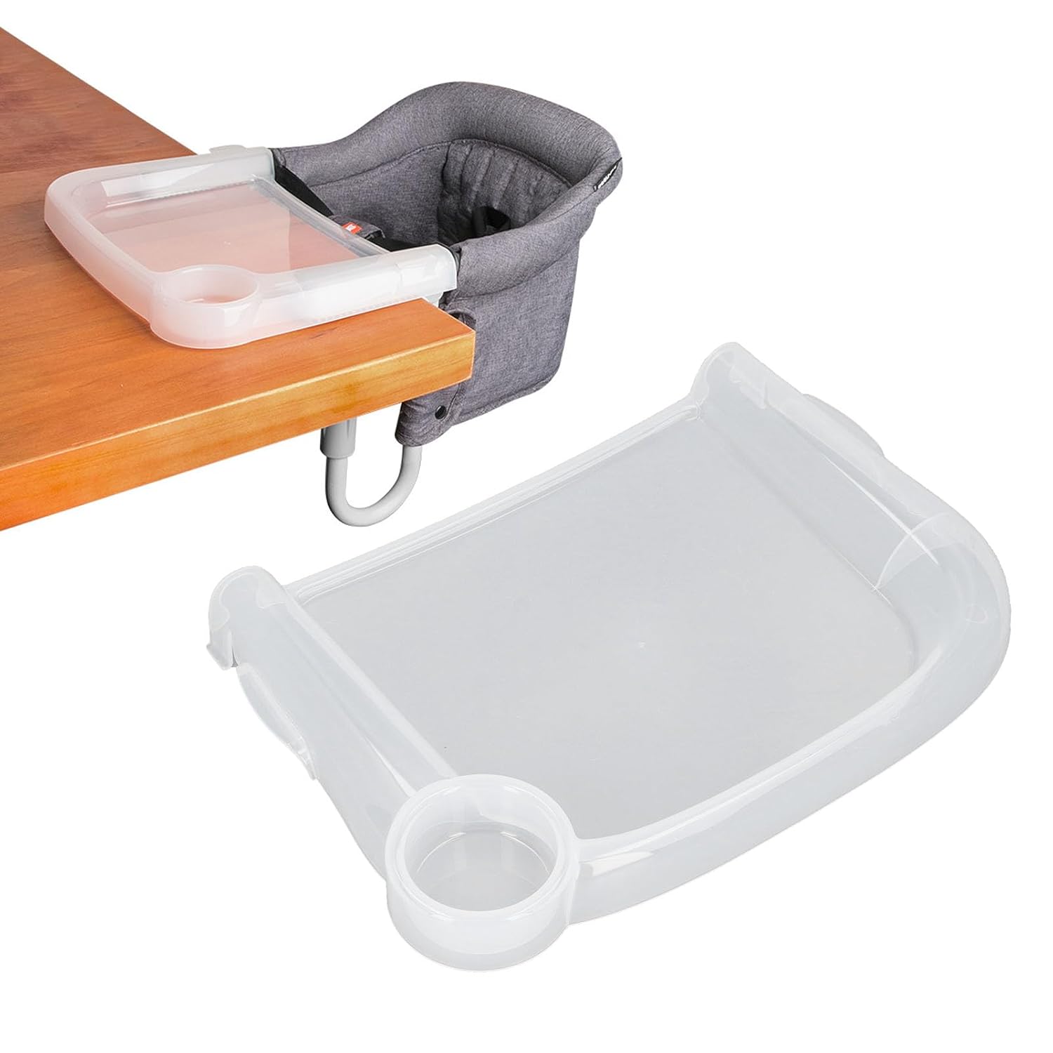 Zunate Baby Dining Tray, ClipOn Portable Nonslip Feeding Surface for Toddlers, Dishwasher Safe Highchair Accessory for Mealtime At Home or Restaurants