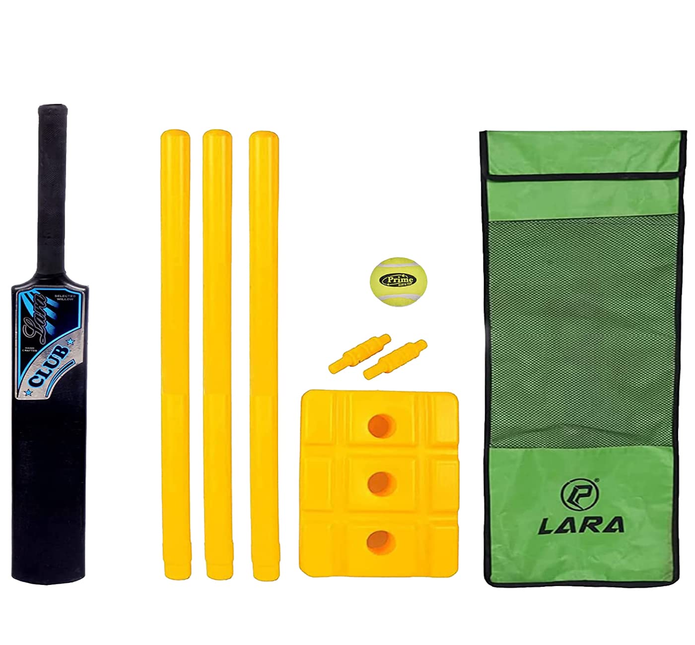 LARA Solid PVC Cricket Kit Set for Kids,1 Bat 3 Stumps Set with 1 Tennis Ball with Full Cover for Playing Set Perfect Cricket Combo Set for 10-14 Year Kids (Size 6)-image-14