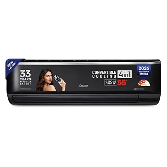 Cruise 2 Ton 3 Star, New star rated, Black Inverter Split AC (Copper, Convertible 4-in-1, 4-Way Swing, Cooling at 52 °C, PM 2.5 Filter, Energy Saving, Anti-Rust Tech, CWCVBM-VQ1F243BL, Piano Black)