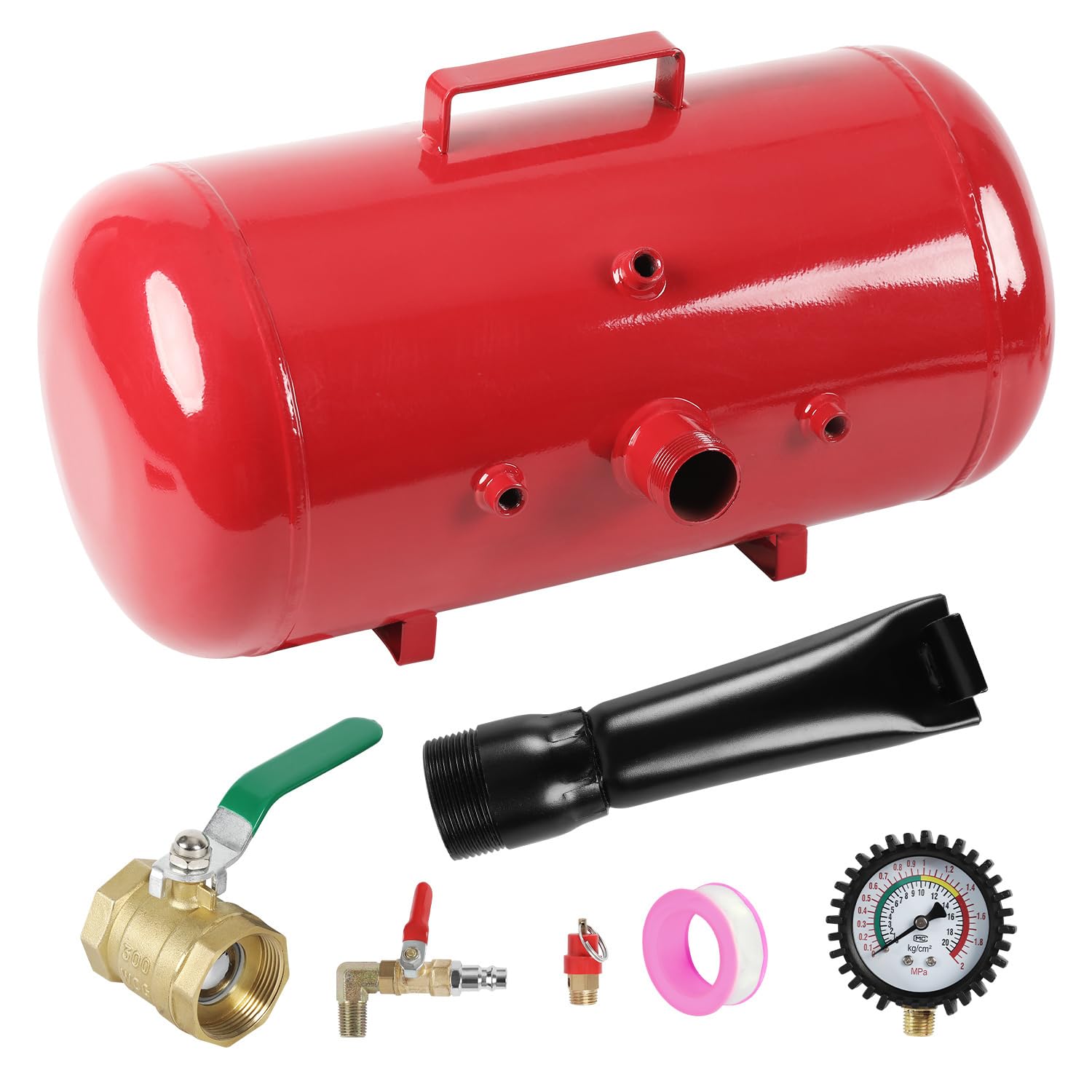 Impulsor de neumáticos de 40 l, inflador de neumáticos con manómetro, Bead Seater para neumáticos sin cámara, presión de trabajo de 6-8 bar, máx. 10 bar, depósito de aire y ayuda de montaje