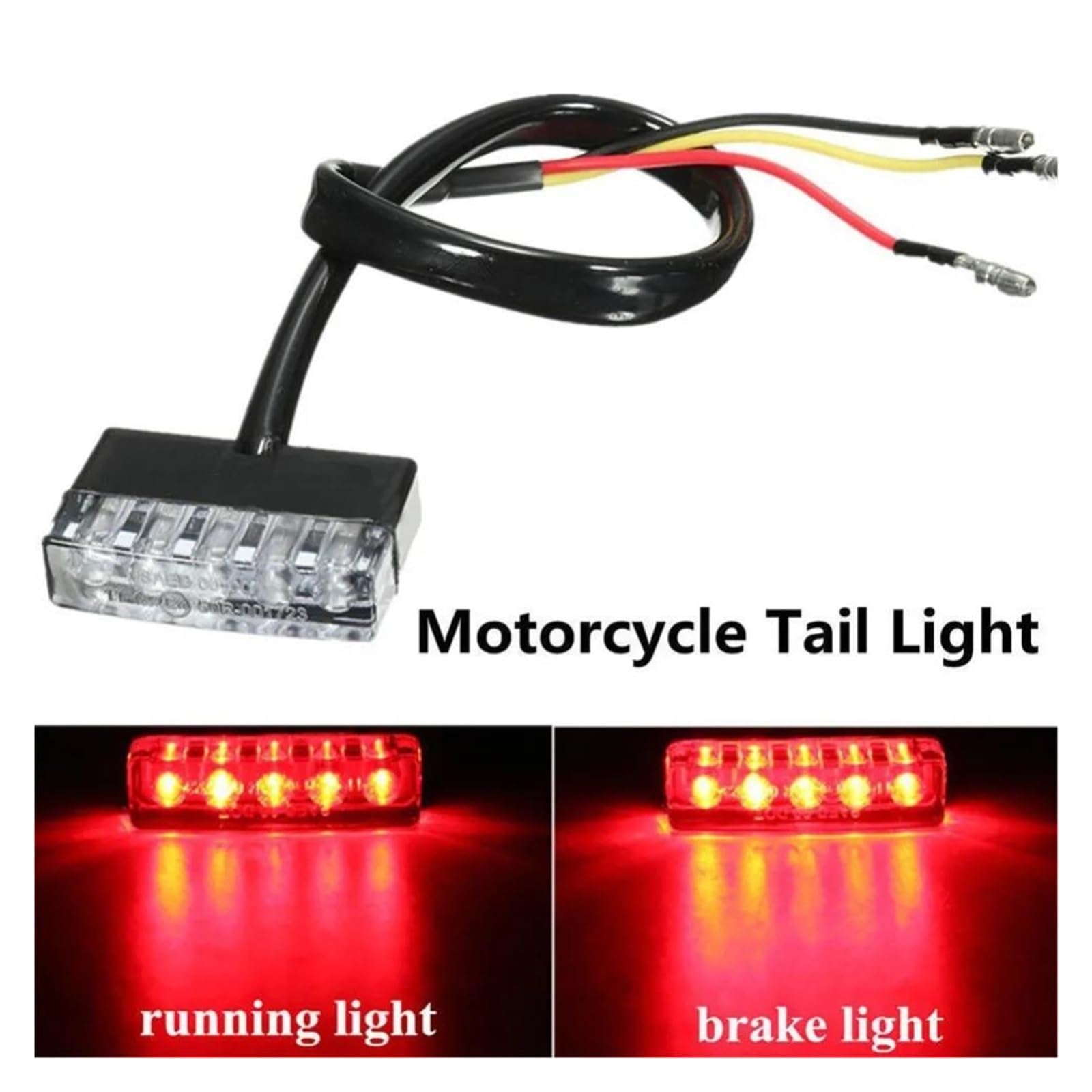 luce posteriore freno stop Luce posteriore a LED per moto da 12 V, luce posteriore per targa, accessori, lampada decorativa per fanale posteriore da sterrato