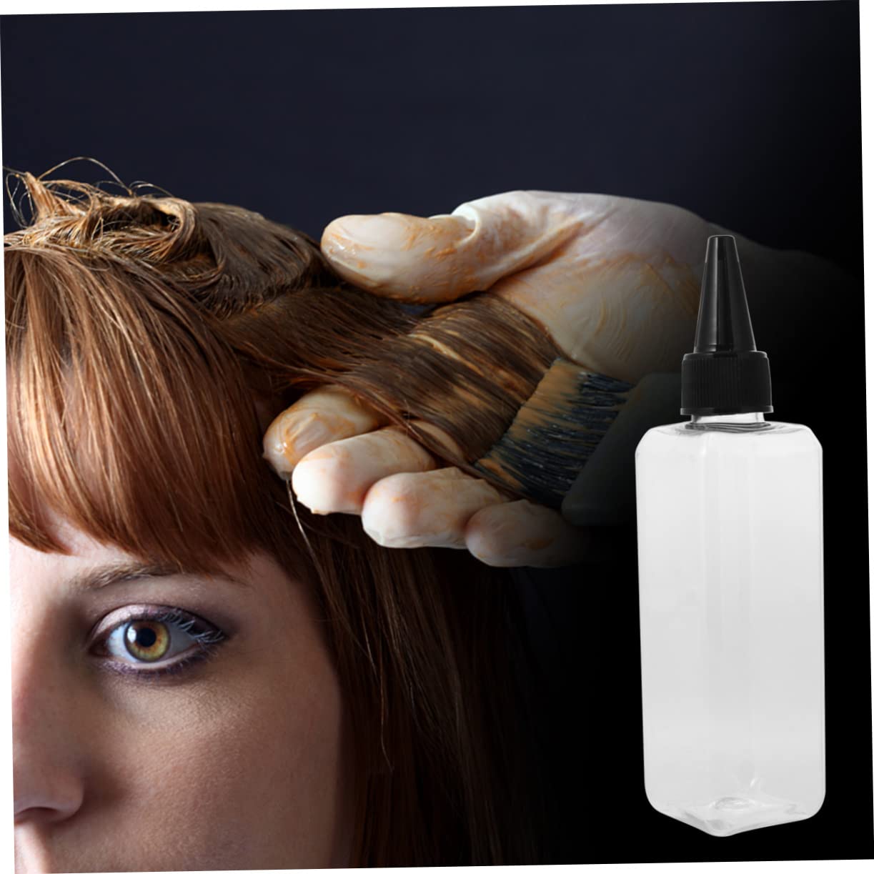 15pcs Hair Dye Bottle Square Plastic Hair Coloring Bottles Pointed Tip