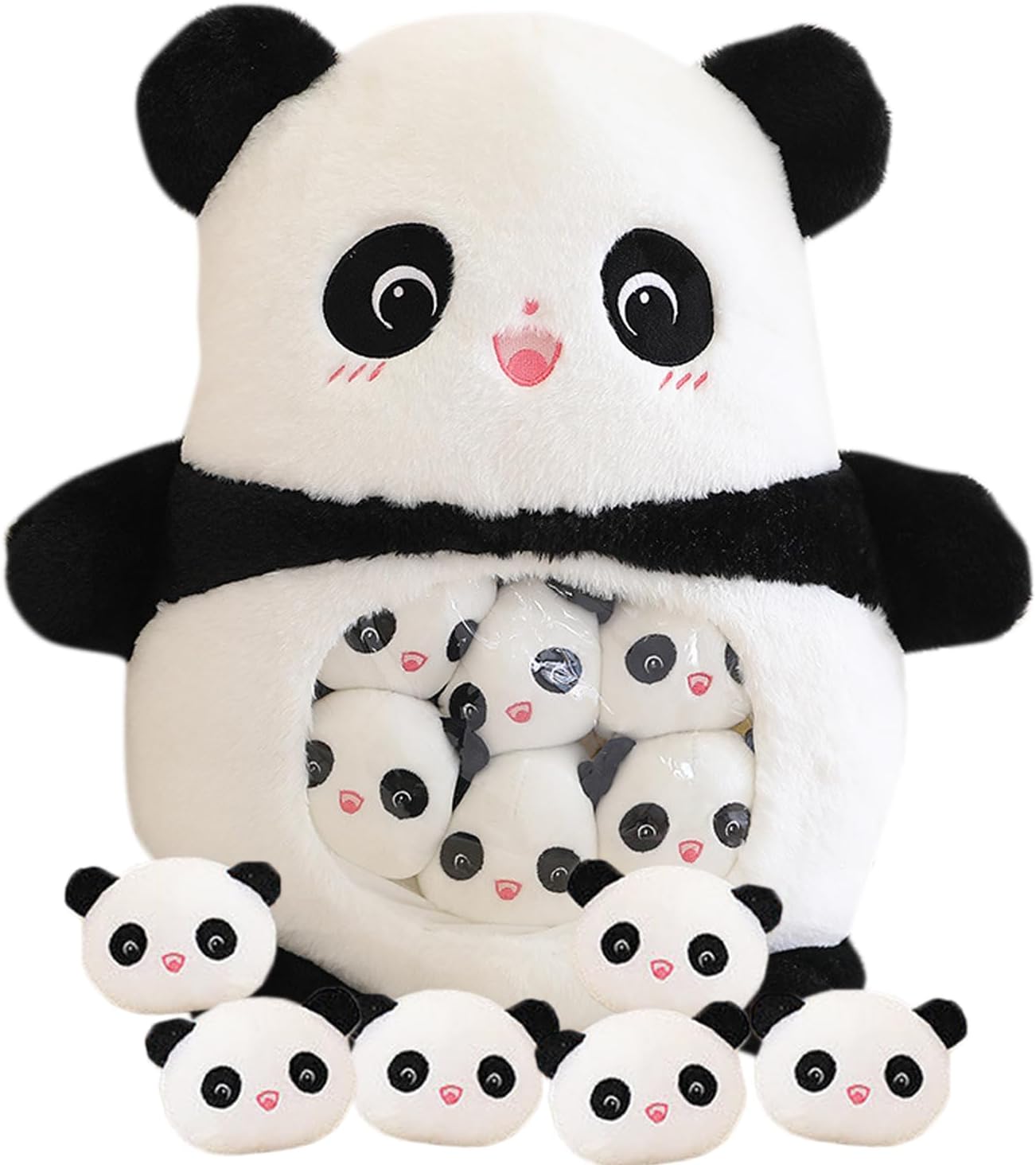 Cute Panda Stuffed Animal Plush Toy, 6 Removable Panda Dolls, Gift for Kids & Adults