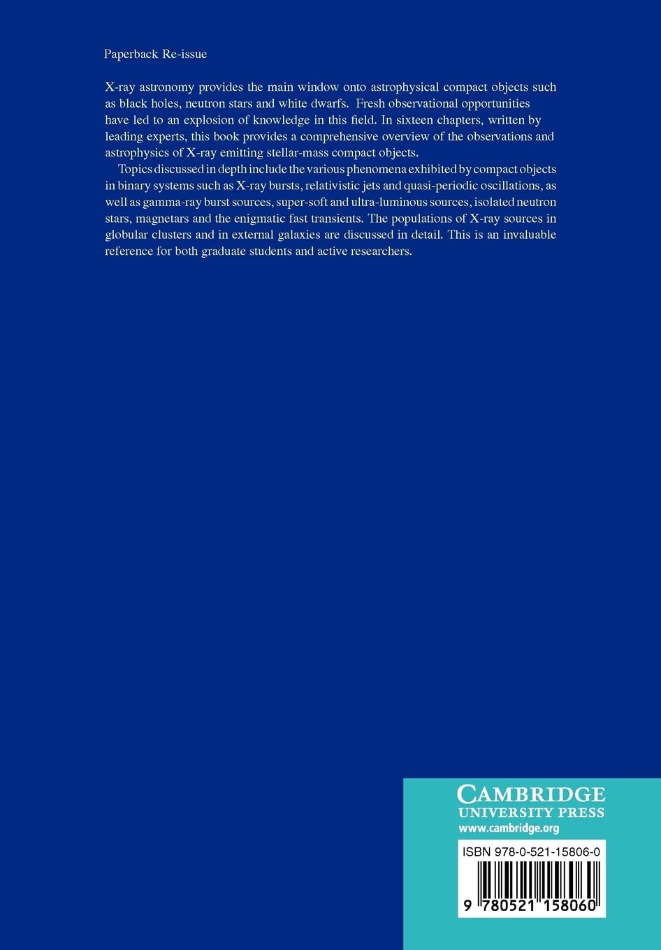 Compact Stellar X-ray Sources: 39 (Cambridge Astrophysics, Series Number 39)