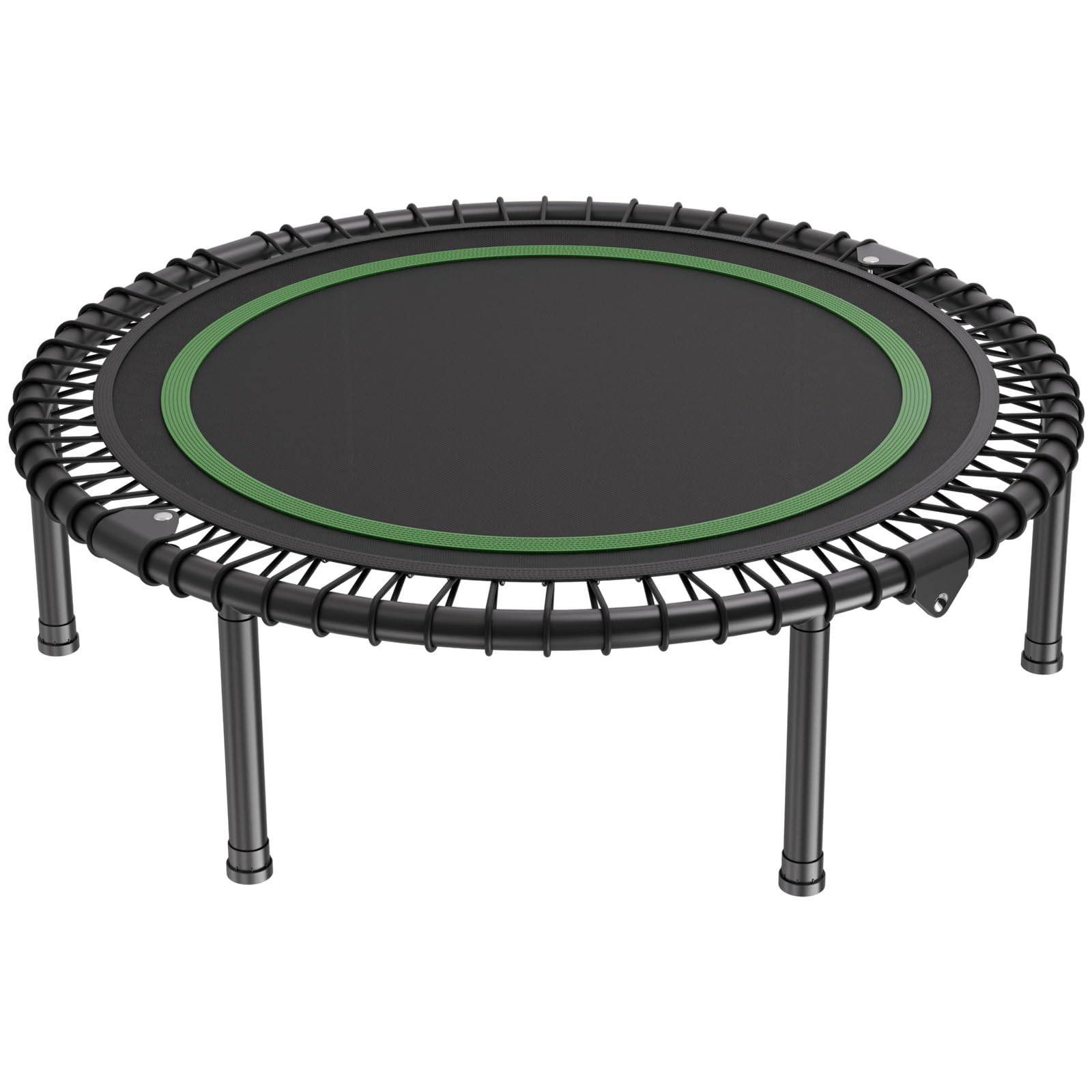 VEVOR Mini Trampolino Pieghevole Fitness 1027 mm, Capacità di Peso 150 kg, Trampolino Elastico per Adulti per Allenamento in Interni/Giardino, Nero e Verde